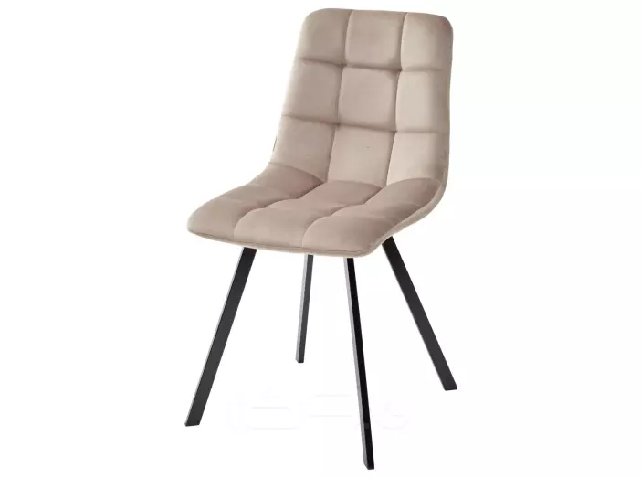 Стул CHILLI SQUARE BLUVEL-40 бежевый, велюр / чёрный каркас