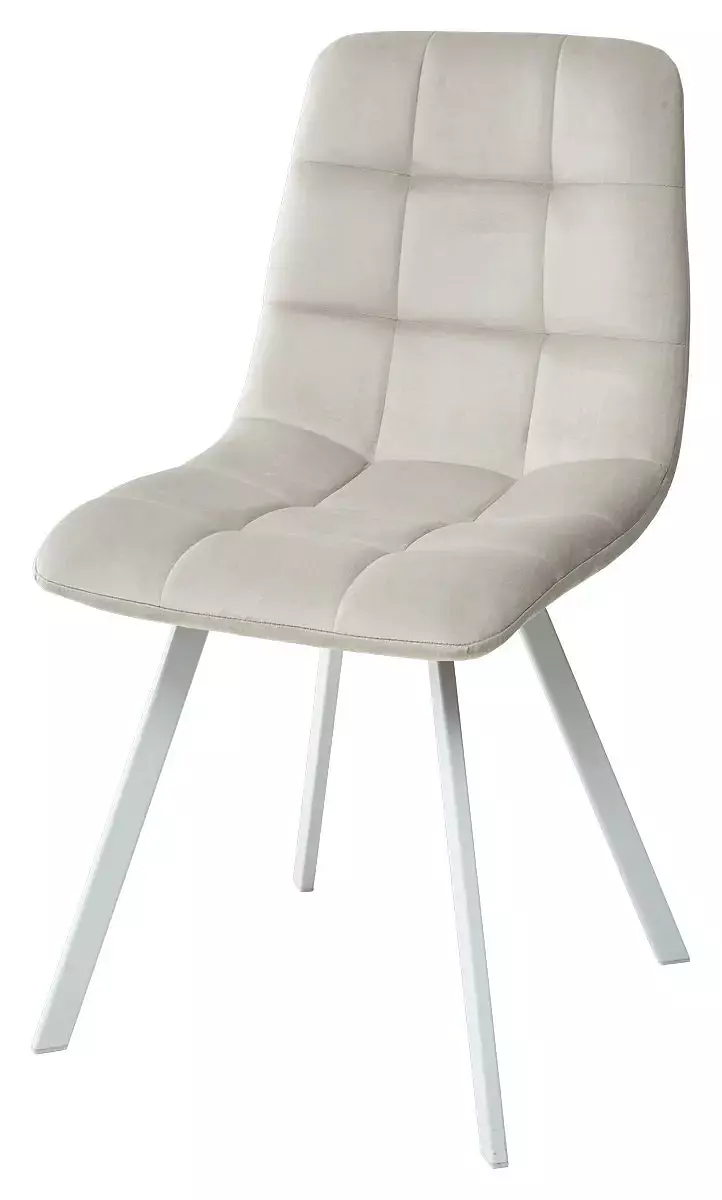 Стул CHILLI SQUARE G108-06 серебристо-серый, велюр/ белый каркас стул yoki пудровый зеленый велюр g108 62