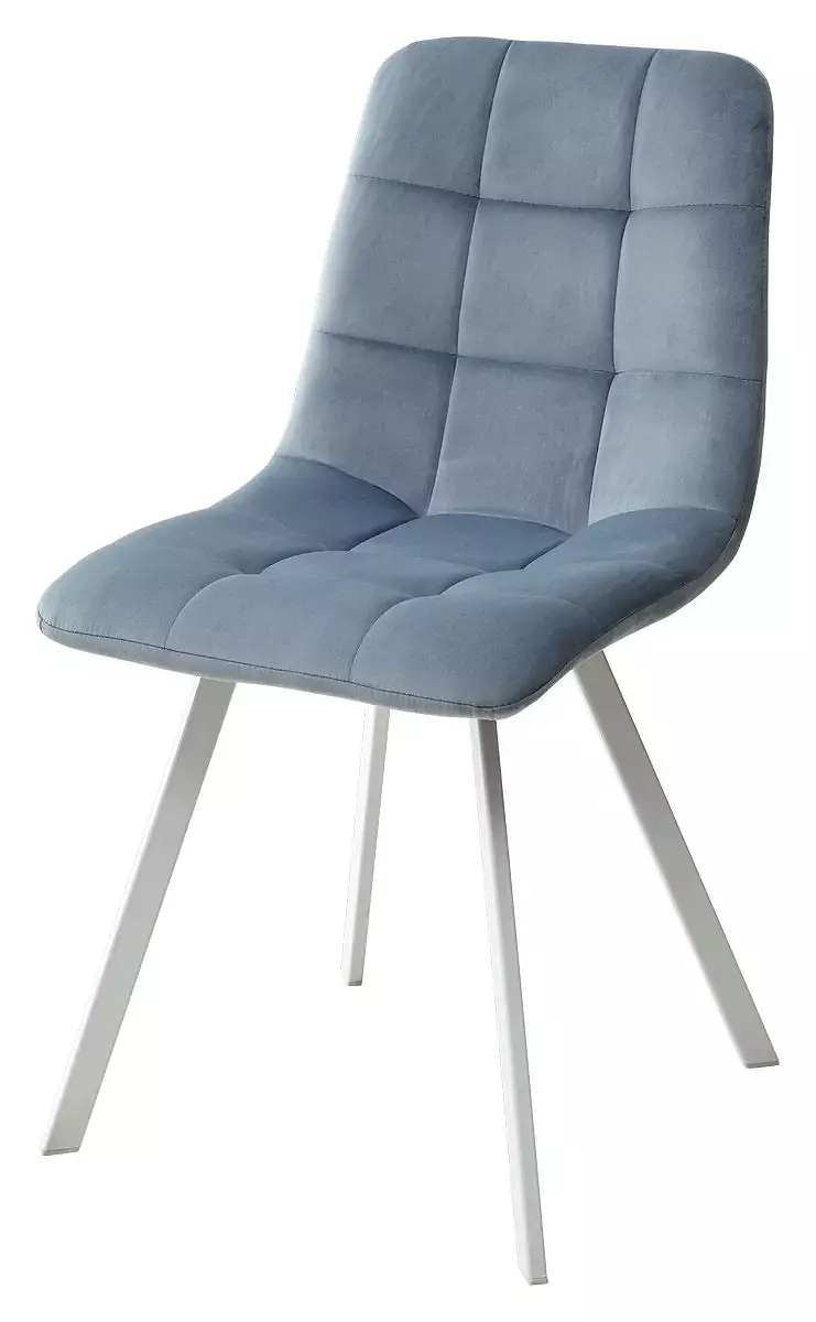 Стул CHILLI SQUARE G108-56 пудровый синий, велюр/ белый каркас стул yoki пудровый синий велюр g108 56