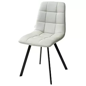 Стул CHILLI SQUARE HK017-03 светло-серый, PU/ черный каркас М-City