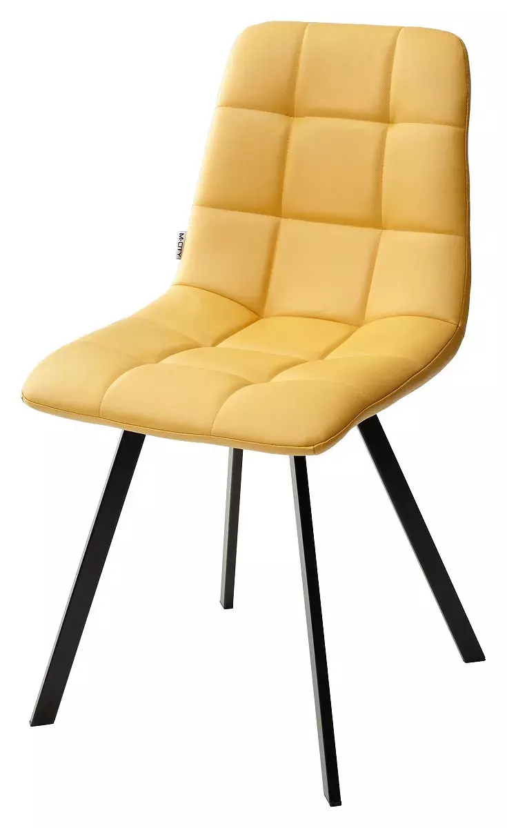 Стул CHILLI SQUARE HK017-19 глубокий жёлтый, PU / чёрный каркас стул elvis wz2042 19 галечный серый фактурный велюр чёрный каркас
