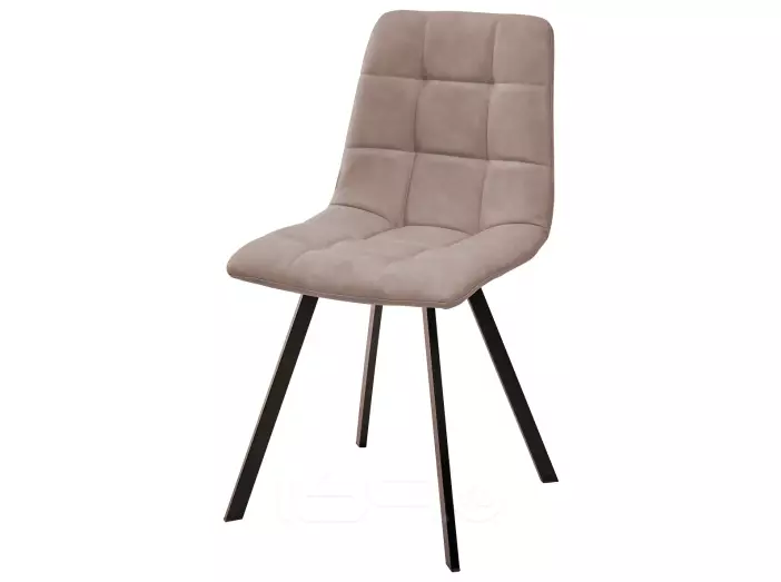 Стул CHILLI SQUARE RU-09 серо-бежевый винтаж, PU / чёрный каркас