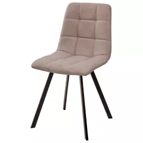 Стул CHILLI SQUARE RU-09 серо-бежевый винтаж, PU / чёрный каркас