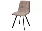 Стул CHILLI SQUARE RU-09 серо-бежевый винтаж, PU / чёрный каркас