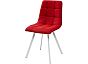 Стул CHILLI SQUARE UF860-16B красный, ткань/ белый каркас