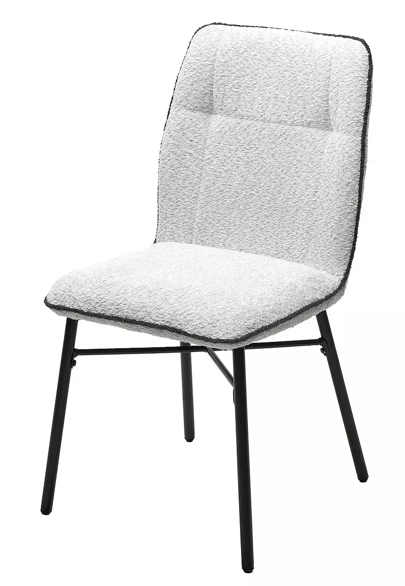Стул COMO UF998-14 светло-серый, букле/UF998-16 тёмно-серый/чёрный каркас кресло liyasi оливия светло серое 72x67x66 см