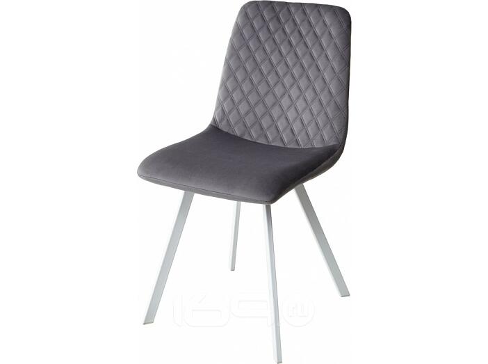 Стул DAIQUIRI BLUVEL-14 GREY / белый каркас, велюр 