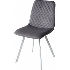 Стул DAIQUIRI BLUVEL-14 GREY / белый каркас, велюр 