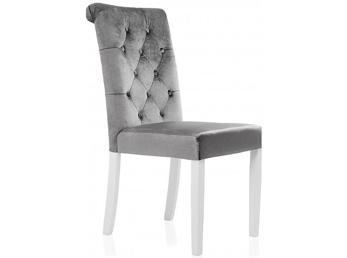 Стул деревянный  Amelia white / fabric grey