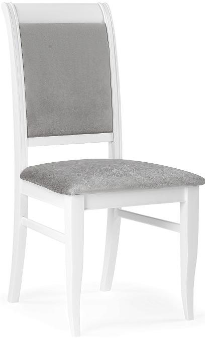 Стул деревянный  Авелин серый велюр / белый стол clide d90 белый массив бука