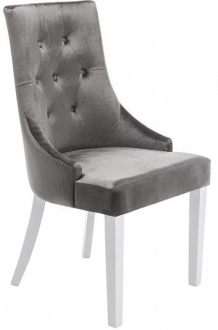 Стул деревянный  Elegance white / fabric grey стул деревянный elegance dark walnut fabric beige