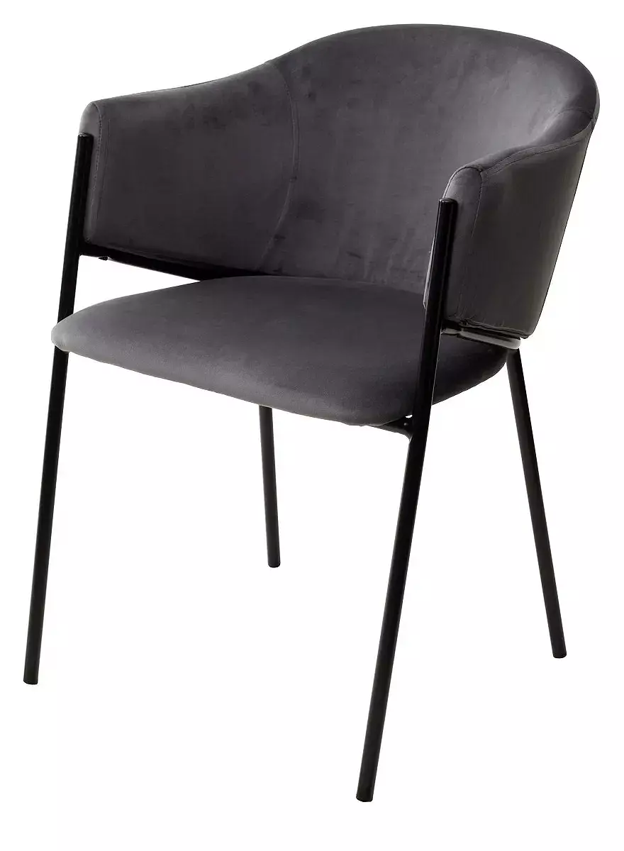 Стул DILL BLUVEL-14 серый, велюр/чёрный каркас стул paint b28 темно серый велюр чёрный каркас