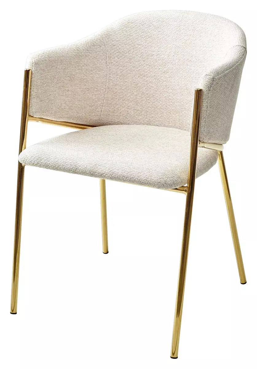 Стул DILL TRF-11 светло-бежевый, ткань/золотой каркас кресло liyasi оливия светло серое 72x67x66 см