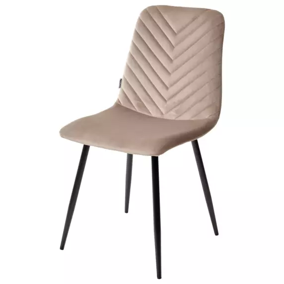 Стул DUKE BLUVEL-40 BEIGE, велюр / черный каркас