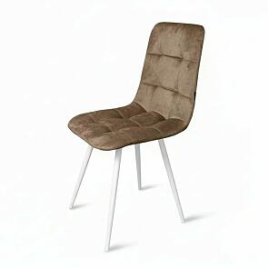 Стул Фред белый матовый (Velutto 03 капучино)