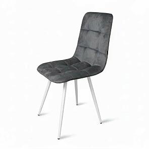 Стул Фред белый матовый (Velutto 32 графит)