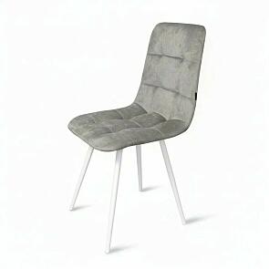 Стул Фред белый матовый (Velutto 52 серый)