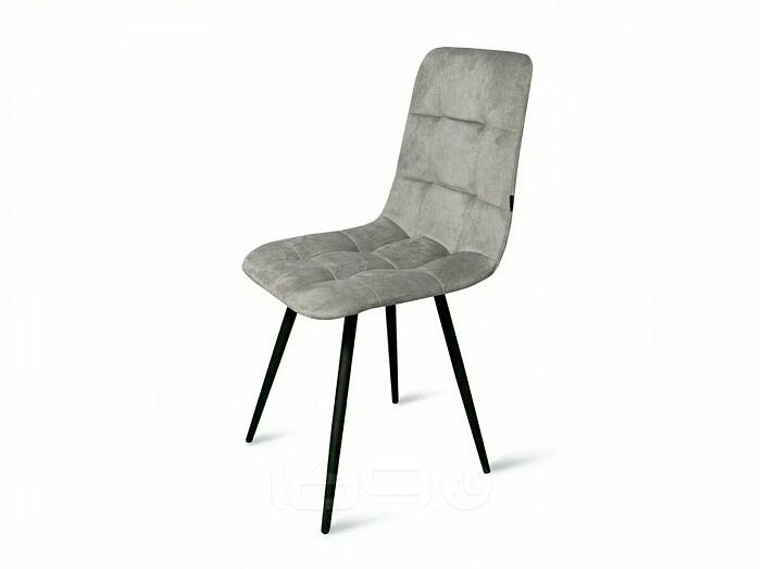 Стул Фред черный матовый (Velutto 52 серый)