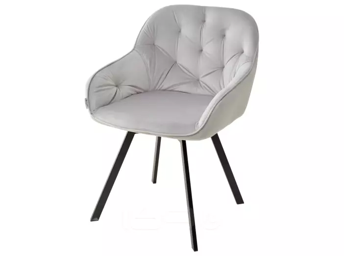 Стул GALE 360 град. поворот. BLUVEL-03 LIGHT GREY, велюр/чёрный каркас