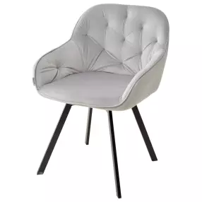 Стул GALE 360 град. поворот. BLUVEL-03 LIGHT GREY, велюр/чёрный каркас
