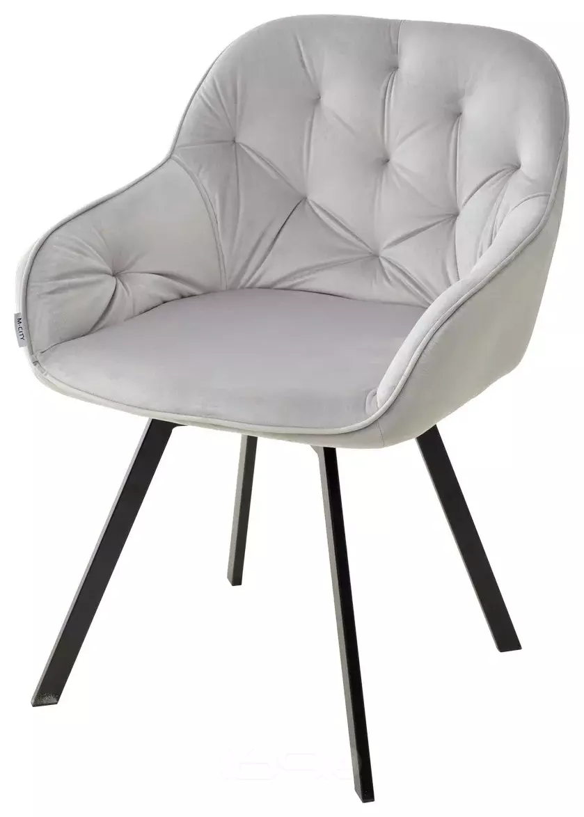 Стул GALE 360 град. поворот. BLUVEL-03 LIGHT GREY, велюр/чёрный каркас