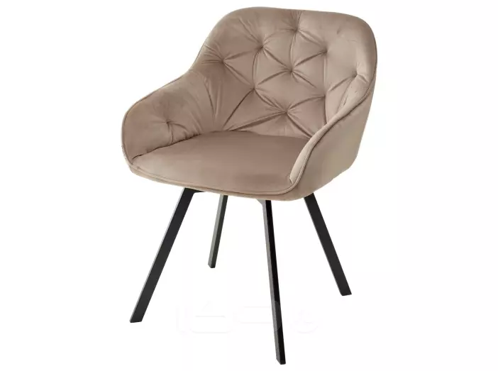Стул GALE 360 град. поворот. BLUVEL-40 BEIGE, велюр/чёрный каркас