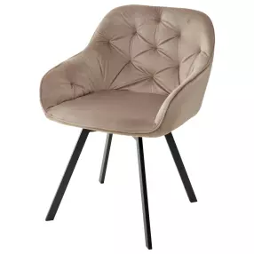 Стул GALE 360 град. поворот. BLUVEL-40 BEIGE, велюр/чёрный каркас