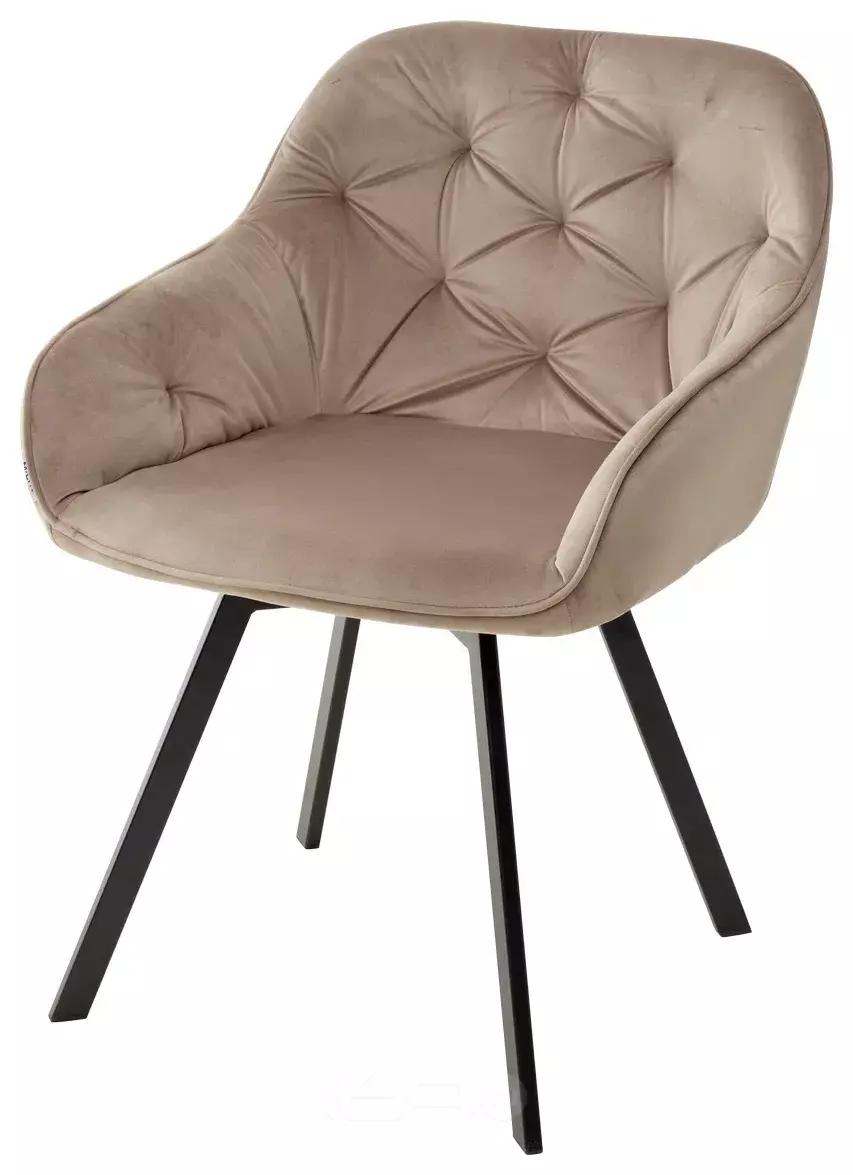 Стул GALE 360 град. поворот. BLUVEL-40 BEIGE, велюр/чёрный каркас