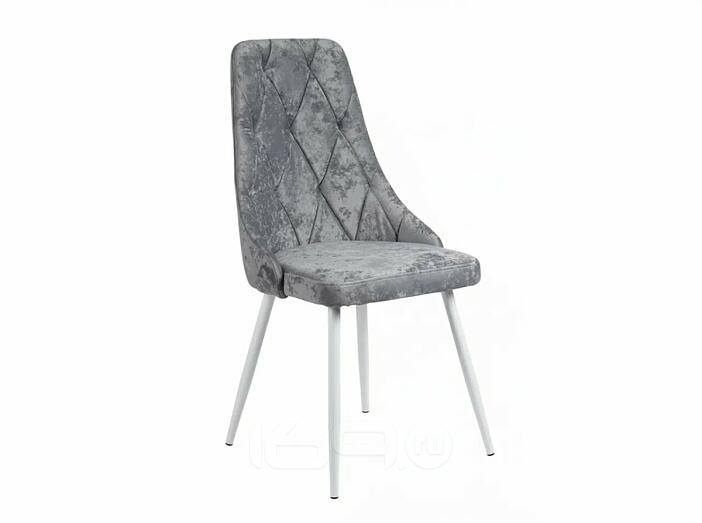 Стул Граф белый матовый (Краш 10 платина)