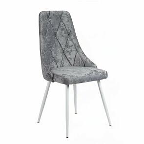 Стул Граф белый матовый (Краш 10 платина)