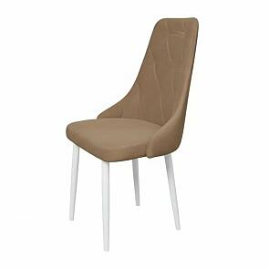 Стул Граф белый матовый (Velutto 03 капучино)