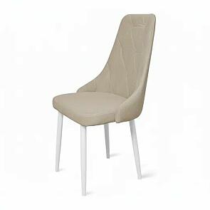 Стул Граф белый матовый (Velutto 07 бежевый)