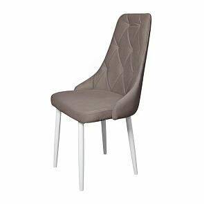 Стул Граф белый матовый (Velutto 36 какао)