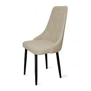 Стул Граф черный матовый (Velutto 07 бежевый)