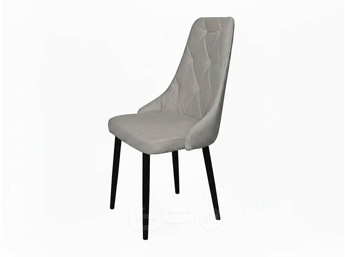 Стул Граф черный матовый (Velutto 52 серый)