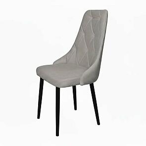 Стул Граф черный матовый (Velutto 52 серый)