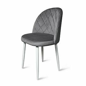 Стул Грейс белый матовый (Velutto 32 графит)