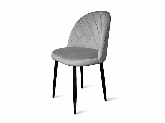Стул Грейс черный матовый (Velutto 52 серый)