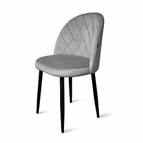 Стул Грейс черный матовый (Velutto 52 серый)