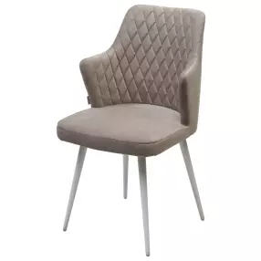 Стул HERMAN 360 град. поворот. ЛАТТЕ #25, велюр / белый каркас