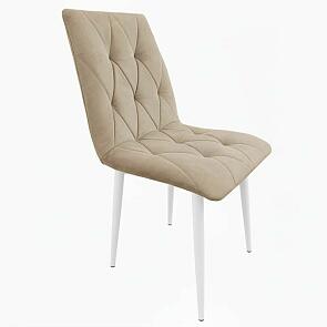 Стул Хилтон белый матовый (Velutto 07 бежевый)