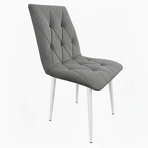 Стул Хилтон белый матовый (Velutto 32 графит)