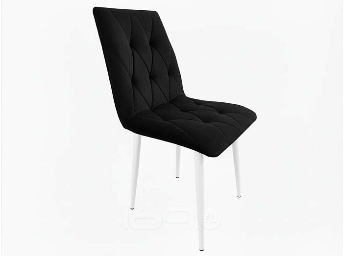 Стул Хилтон белый матовый (Velutto 34 черный)