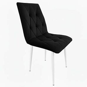 Стул Хилтон белый матовый (Velutto 34 черный)