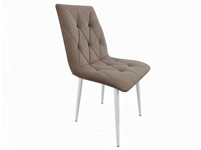 Стул Хилтон белый матовый (Velutto 36 какао)