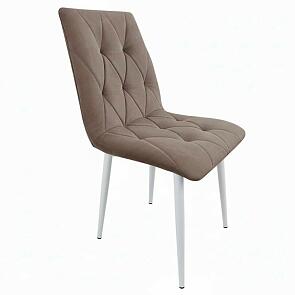 Стул Хилтон белый матовый (Velutto 36 какао)