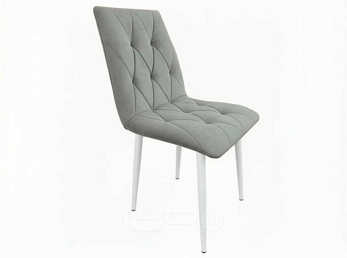 Стул Хилтон белый матовый (Velutto 52 серый)