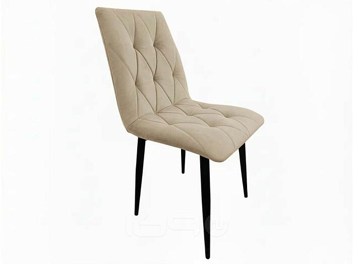 Стул Хилтон черный матовый (Velutto 07 бежевый)
