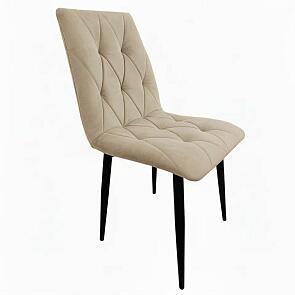 Стул Хилтон черный матовый (Velutto 07 бежевый)