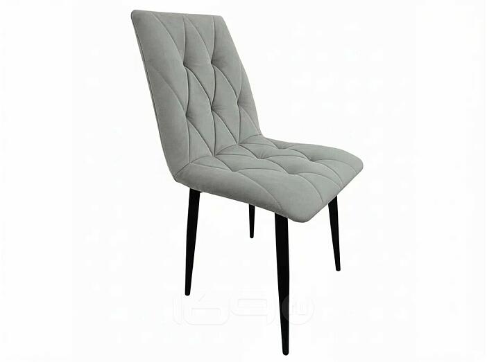 Стул Хилтон черный матовый (Velutto 52 серый)